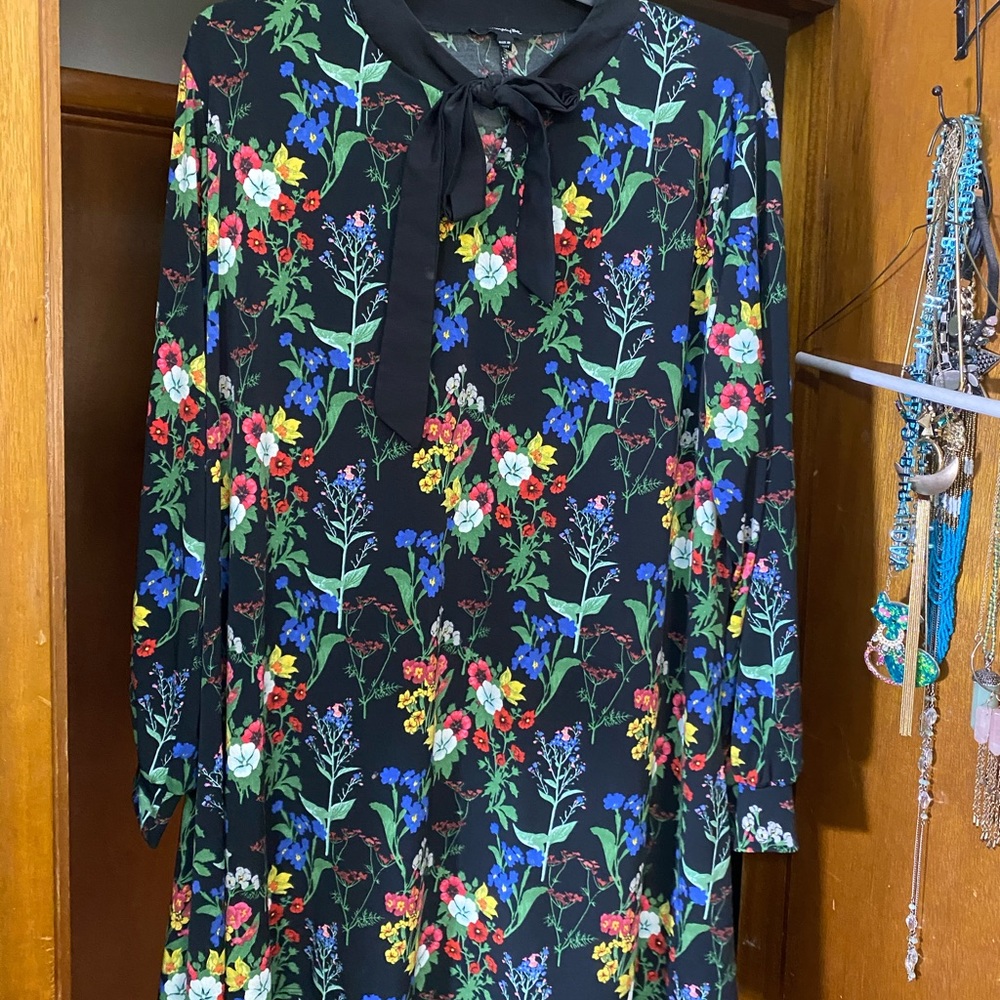 SimplyBe tunic dress with tie neck
